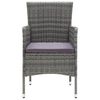 vidaXL Dining Set Grey Solid Acacia Wood, PE Rattan Medium Durable