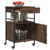 vidaXL Kitchen Trolley Brown Oak 22"x16.9"x35.2" Engineered Wood