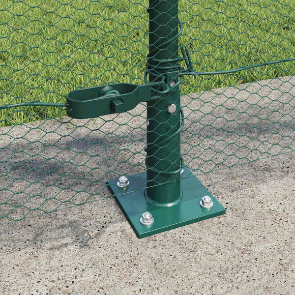 vidaXL Fence Post Green 328.08 x 2.62 ft (0.51 in mesh) Steel and PVC