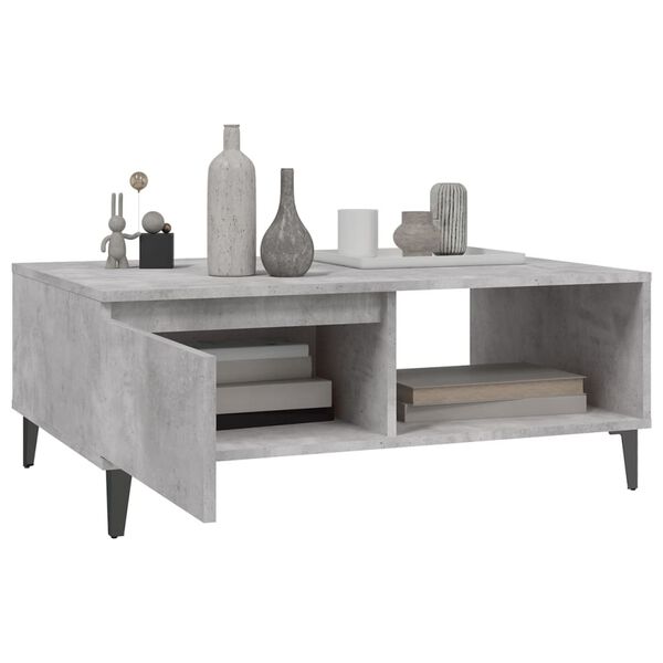 vidaXL Coffee Table Concrete grey Engineered wood and metal