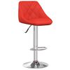 vidaXL Chair Set of 2 Red Faux leather, chromed steel Regular Footrest