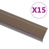 vidaXL Stair Nosings in L-shape 15 pcs Aluminium 39.4 " Brown