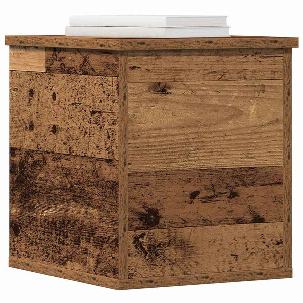 vidaXL Storage Box Old Wood 11.81 x 13.78 x 13.78 in Engineered Wood