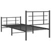 vidaXL Metal Bed Frame without Mattress with Footboard Black 35.4"x78.7"