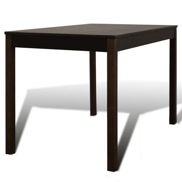 vidaXL Dining Table and Chair Brown Pine wood Standard Durable