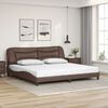 vidaXL Bed Frame Brown Faux leather, Metal, Solid pine wood, Plywood
