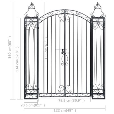 vidaXL Ornamental Garden Gate Wrought Iron 48"x8.1"x63"