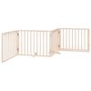 vidaXL Dog Gate with Door Foldable 4 Panels 126.0 " Poplar Wood