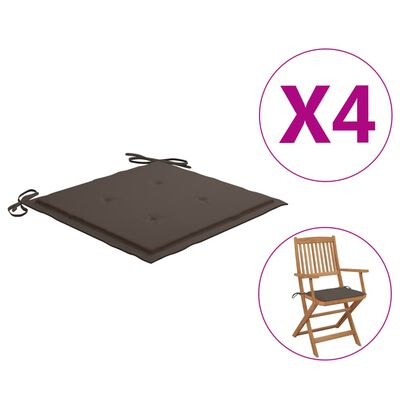 vidaXL Garden Chair Cushions 4 pcs Taupe 15.7"x15.7"x1.2" Oxford Fabric