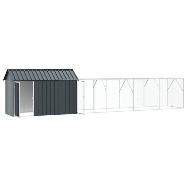 vidaXL Bird Cage Anthracite 243.70 x 43.70 x 55.91 in Galvanised Steel