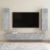 vidaXL 4 Piece TV Stand Set Concrete Gray Engineered Wood