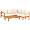 vidaXL Garden Sofa Set Cream White Solid Acacia wood, 100% polyester