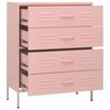vidaXL Chest of Drawer Pink Steel Large Adjustable Armrests