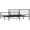vidaXL Bed Frame Black Steel Full Industrial Bed Frame Rectangular