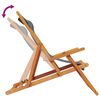 vidaXL Folding Beach Chair Set of 2 Grey Solid eucalyptus wood Medium