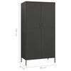 vidaXL Wardrobe Anthracite Steel Medium Height-Adjustable Shelves