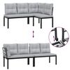 vidaXL Bench Set Black and light grey