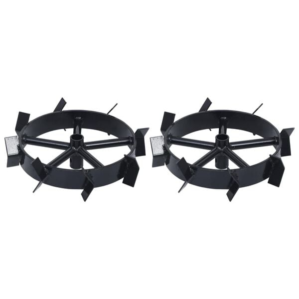 vidaXL Metal Wheels for 6,5 HP Petrol Tiller 2 pcs