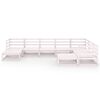 vidaXL 9 Piece Patio Lounge Set White Solid Pinewood
