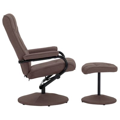 vidaXL Recliner Chair with Footrest Brown Fabric