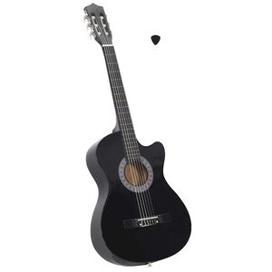 vidaXL Western Classical Cutaway Guitar with 6 Strings Black 38"