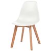 vidaXL Dining Chair Set of 6 White Plastic seat, solid rubberwood legs