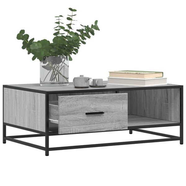 vidaXL Coffee Table Grey Sonoma Engineered wood and metal