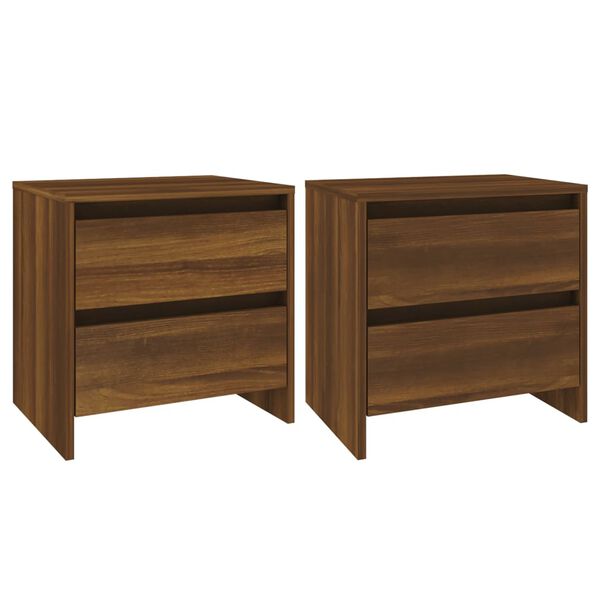 vidaXL Bedside Cabinets 2 pcs Brown Oak 17.7x13.6x17.5" Engineered Wood