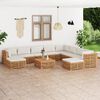 vidaXL 11 Piece Patio Lounge Set with Cream Cushion Solid Teak Wood