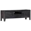 vidaXL Tv Cabinet Black Solid mango wood Medium Tv Cabinet Rectangular