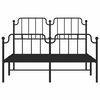 vidaXL Bed Frame Black Steel 59 x 79 in Bed Frame Rectangular