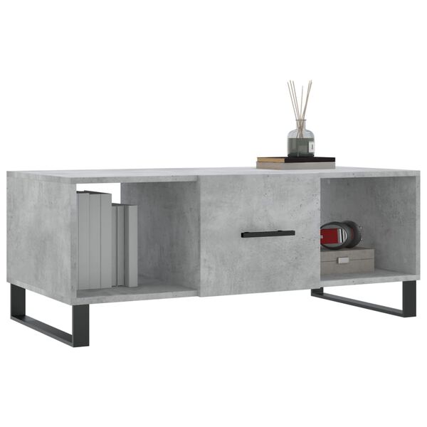 vidaXL Coffee Table Concrete Grey Engineered Wood, Iron Medium