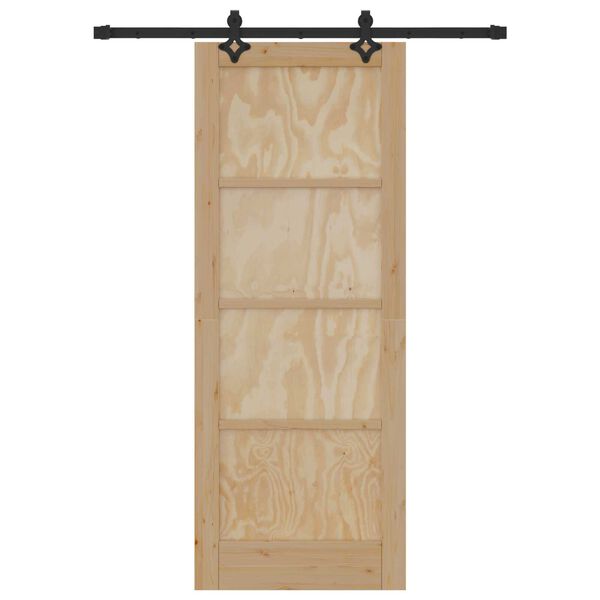 vidaXL Sliding Door ORKDAL Brown 30.71 x 79.53 in Solid Pine Wood