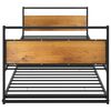 vidaXL Pull-out Bed Frame Black Powder-Coated Metal, MDF, Plastic Twin