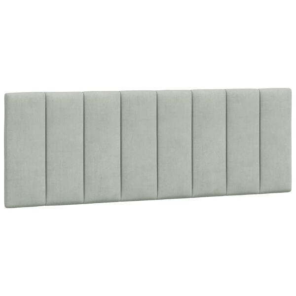 vidaXL Headboard Cushion Light Grey Velvet (100% polyester) 55.1 in wide
