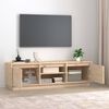 vidaXL TV Cabinet Natural Wood Solid Pine Wood 55.1 x 13.8 x 15.7 in