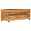 vidaXL Raised Bed Natural Wood Recycled Teak Wood, Steel Medium Planters