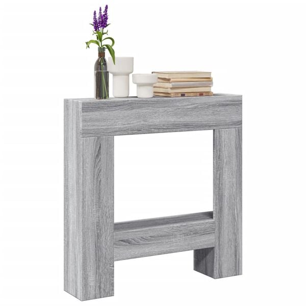 vidaXL Fireplace Surround Grey Sonoma 31.9x7.1x32.3" Engineered Wood