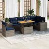 vidaXL 7 Piece Patio Sofa Set with Cushions Gray Poly Rattan