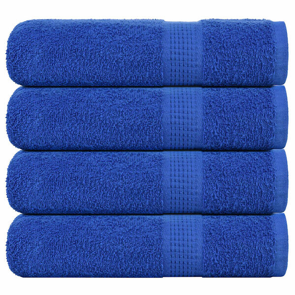 vidaXL Bath Towel Set of 4 Blue 100% Cotton 39.4 x 59.1 in Bath Towel