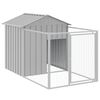 vidaXL Dog House Light Grey Galvanized Steel Large Dog House