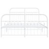 vidaXL Bed Frame White Steel Double Bed Bed Frame Rectangular