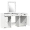 vidaXL Dressing Table White 19.69 x 16.14 x 53.15 in Engineered Wood