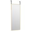 vidaXL Door Mirror Gold Aluminum, Glass Medium Door Mirror Rectangular