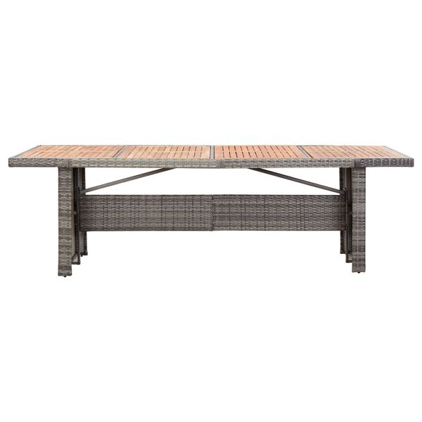 vidaXL Patio Dining Set Set of 9 Grey PE rattan Large Patio Dining Set