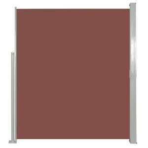 vidaXL Side Awning Brown fabric with grey steel cover