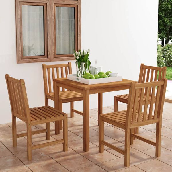 vidaXL Garden Dining Set Warm Brown Fine sanded teak hardwood Medium