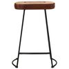 vidaXL Bar Stool Set of 2 Dark Brown Metal Medium Industrial