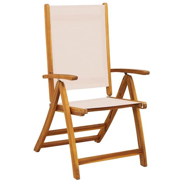 vidaXL Folding Garden Chair Set of 8 Cream
