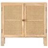 vidaXL Sideboard 31.5"x11.8"x28.7" Solid Mango Wood and Natural Cane